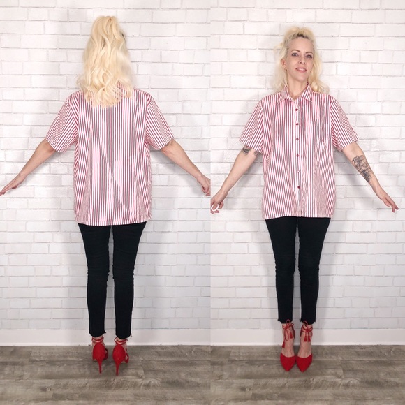 Boca Bay Red & White Stripe Short Sleeve Shirt. - Picture 7 of 8